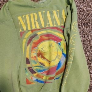 NIRVANA Green Sweatshirt with Multicolor Graphic